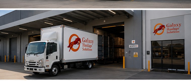 Galaxy Haulage Solutions truck at loading dock